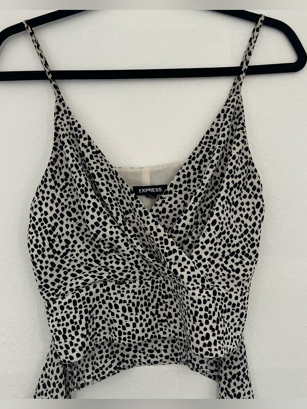 Express Speckled Crop Top with Tie